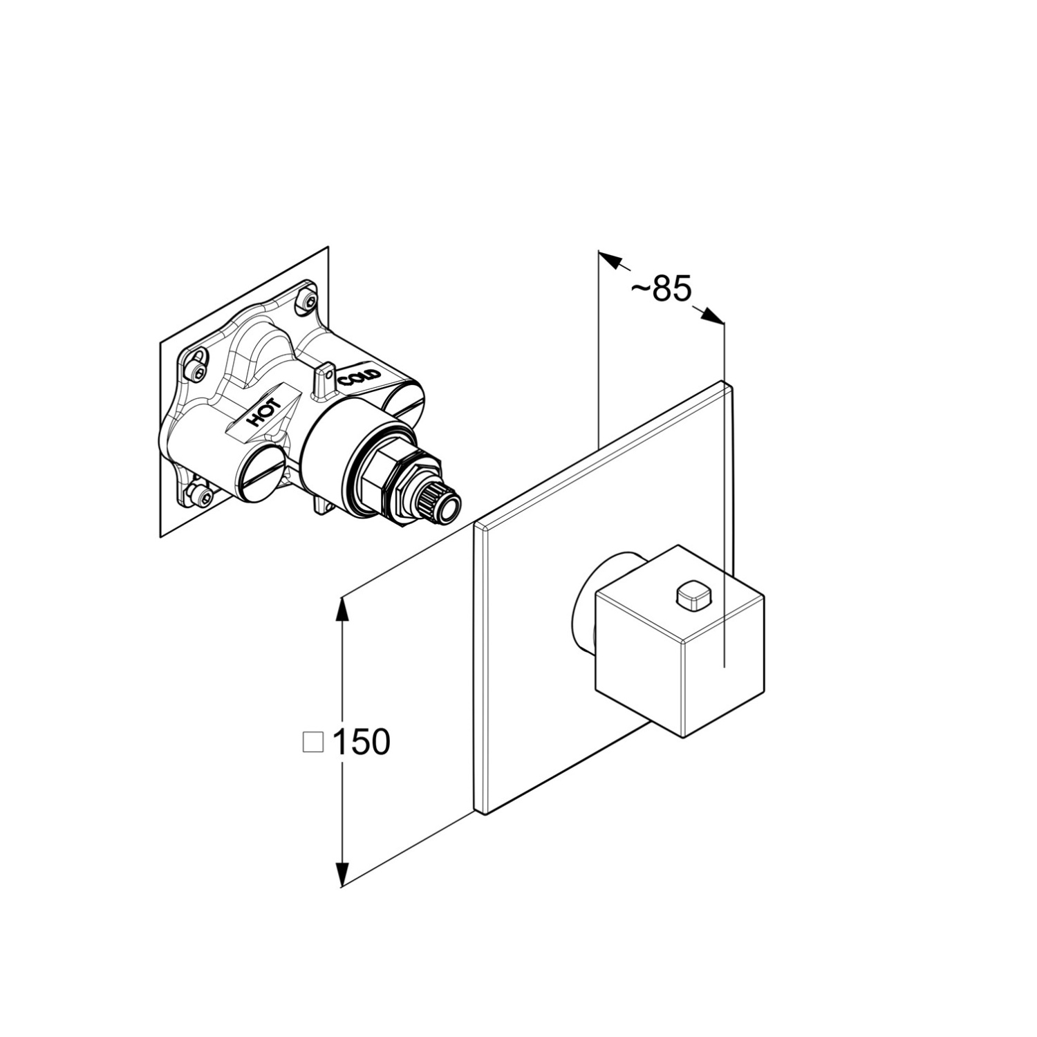 Kludi Decus Cмеситель для душа термостатический на 1 потребитель, встраиваемый, цвет: браш. золото 54739N075
