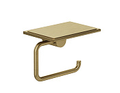 Kludi Vela R Держатель туалетной бумаги с полочкой, подвесной, цвет: брашированное золото 58971N0