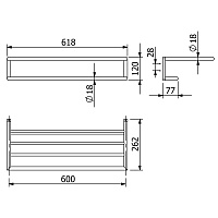Kludi Vela R Полотенцедержатель 60 см, подвесной, цвет: брашированное золото 58989N0