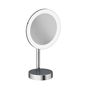 Kludi Vela R Косметическое зеркало настольное, 3х кратное увеличение, с подсветкой, цвет: хром 5899505F