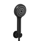 Kludi Dive Душевой гарнитур: душевая лейка 1 вид струи, держатель, шланг 125см, цвет: черный матовый 6885039-00