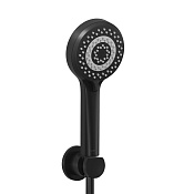 Kludi Dive Душевой гарнитур: душевая лейка 3 вида струи, держатель, шланг, цвет: черный матовый 6895039-00