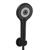 Kludi Dive Душевой гарнитур: душевая лейка с 3-мя видами струи, держатель, шланг 125 см, цвет:черный 6995039-00