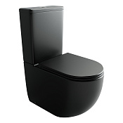 Ceramicanova Metropol Напольный унитаз 38,5х62,5 см, смыв торнадо, с крышкой, цвет: черный матовый CN4001TMB