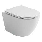 Ceramicanova Uno Унитаз подвесной 36х49 см, смыв торнадо, крышка микролифт, цвет: белый глянцевый CN11001T