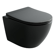 Ceramicanova Uno Унитаз подвесной 36х49 см, смыв торнадо, крышка микролифт, цвет: черный матовый CN11001TMB