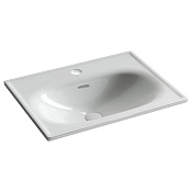 Ceramicanova Sabo Раковина накладная 60х46 см, с переливом и 1 отверстием, цвет: белый глянцевый CN13001