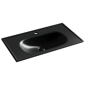 Ceramicanova Sabo Раковина накладная 80х46 см, с переливом и 1 отверстием, цвет: черный матовый CN13002MB