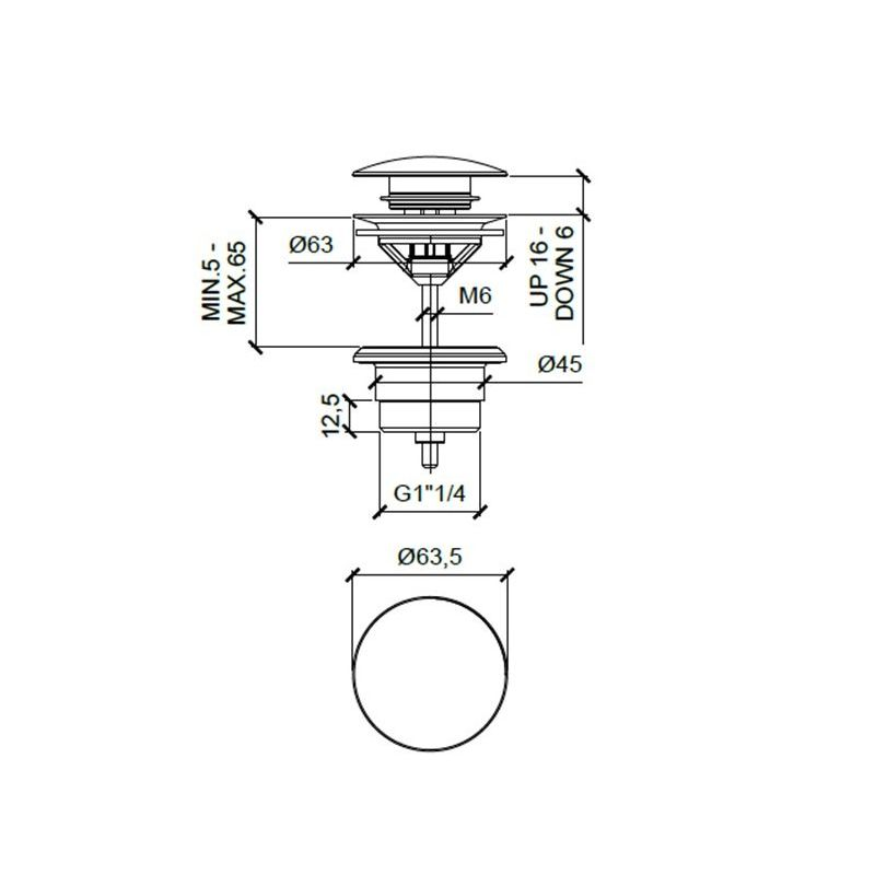 Almar Mixers Донный клапан универсальный, цвет: matt white E094000.MW