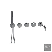 Almar Modular Round Термостат для ванны с изливом,душем, внешняя, цвет: 316 brushed stainless steel E180136.316