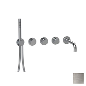 Almar Modular Round Термостат для ванны с изливомидушем, внешняя часть, цвет: nickel brushed E180136.NB