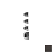 Almar High Flow Square Термостат для душа, внешняя часть на 3 потребителя, цвет: polished deep black E180023.DB