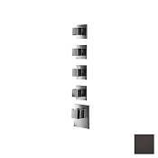 Almar High Flow Square Термостат для душа, внешняя часть на 4 потребителя, цвет: polished deep black E180024.DB