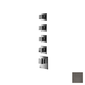 Almar High Flow Square Термостат для душа, внешняя часть на 4 потребителя, цвет: brushed gun metal E180024.GM