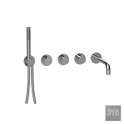 Almar Modular Round Смеситель для ванны: излив, душ, внешн. часть, цвет: 316 brushed stainless steel E180137.316