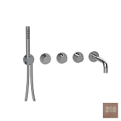 Almar Modular Round Смеситель для ванны: излив, душ, внешняя часть, цвет: 316 PVD brushed copper E180137.CO316