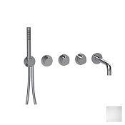 Almar Modular Round Смеситель для ванны с изливом и ручнымдушем, внешняя часть, цвет: matt white E180137.MW