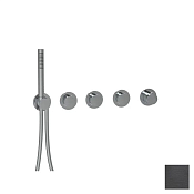 Almar Push Round Термостат для душа, внешняя часть на 3 потребителя, цвет: brushed absolute black E180434.AB