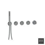 Almar Push Round Термостат для душа, внешняя часть, 3 потреб., цвет: 316 brushed absolute black E180434.AB316