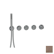 Almar Push Round Термостат для душа, внешняя часть на 3 потребителя, цвет: PVD brushed copper E180434.CO