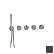 Almar Push Round Термостат для душа, внешняя часть на 3 потребителя, цвет: polished deep black E180434.DB