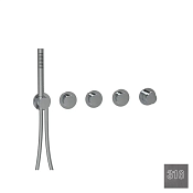 Almar Push Round Термостат для душа, внешняя часть на 3 потребителя, цвет: 316 brushed gun metal E180434.GM316