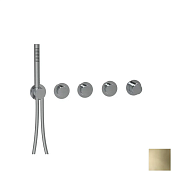 Almar Push Round Термостат для душа, внешняя часть на 3 потребителя, цвет: PVD polished gold E180434.GO