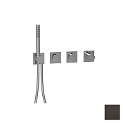 Almar Push Square Термостат для душа, внешняя часть на 2 потребителя, цвет: polished deep black E180483.DB