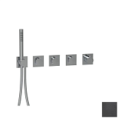 Almar Push Square Термостат для душа, внешняя часть на 3 потребит., цвет: brushed absolute black E180484.AB