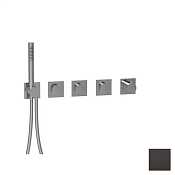 Almar Push Square Термостат для душа, внешняя часть на 3 потребителя, цвет: polished deep black E180484.DB