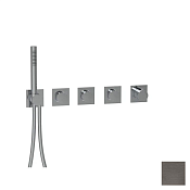 Almar Push Square Термостат для душа, внешняя часть на 3 потребителя, цвет: PVD brushed gun metal E180484.GM