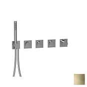 Almar Push Square Термостат для душа, внешняя часть на 3 потребителя, цвет: PVD polished gold E180484.GO