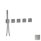 Almar Push Square Термостат для душа, внешняя часть на 3 потребителя, цвет: nickel brushed E180484.NB