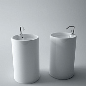 Simas Top e lavabi d'Arredo Раковина напольная с выпуском в стену, перелив, цвет: белый глянцевый GTEbi*1