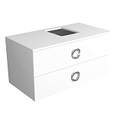Simas Henges Тумба под раковину, подвесная 100х52х52h см, 2 ящика, цвет: bianco lucido HEM02 bianco lucido