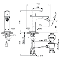 Ideal Standard Connect Air Смеситель для биде, цвет: chrome A7030AA