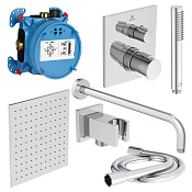 Ideal Standard Ceratherm C100 Душевой комплект с термостатом со скрытой частью, цвет: chrome A7572AA