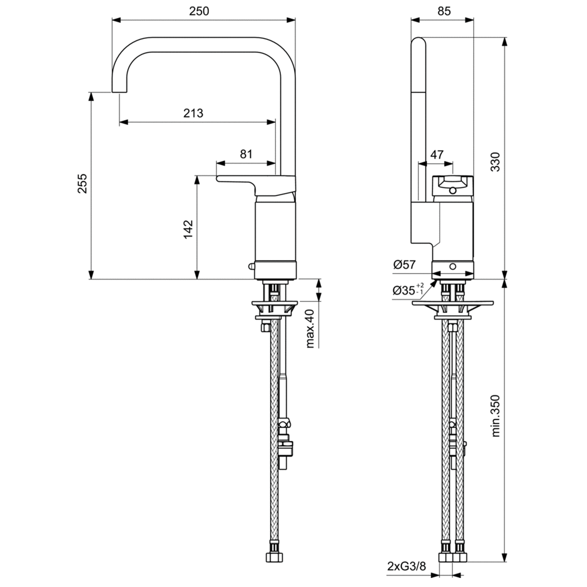 Ideal Standard Active Смеситель для кухни, цвет: chrome B8087AA