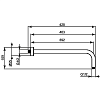 Ideal Standard Idealrain Кронштейн настенный 40 см, цвет: brushed gold B9445A2
