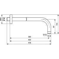 Ideal Standard Idealrain Кронштейн настенный 40 см, цвет: silk black B9445XG