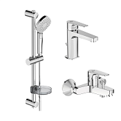 Ideal Standard Esla Комплект: 2 смесителя, лейка, штанга 60 см с мыльницей, шланг, цвет: chrome BC264AA