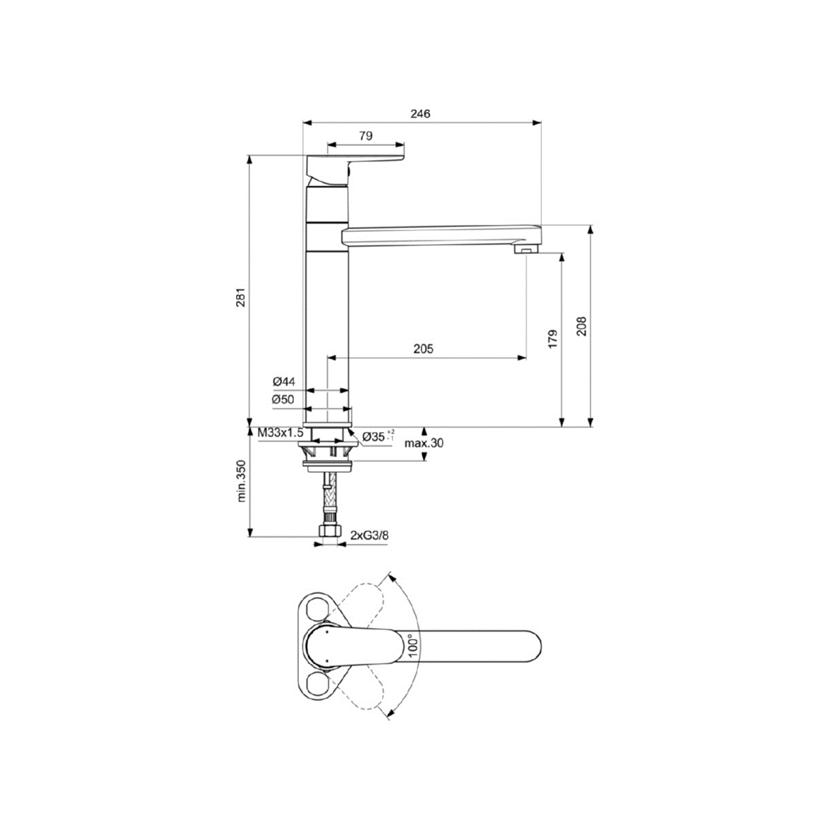 Ideal Standard Cerafine O Смеситель для кухни, цвет: chrome BC501AA