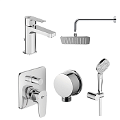 Ideal Standard Esla Душевой комплект: 2 смесителя, верхний душ, кронштейн, лейка, цвет: chrome BD002XC