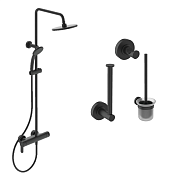 Ideal Standard Cerafine O Душевая стойка, ершик, держатель для запасного рулона, цвет: silk black BL750S1