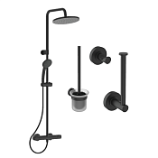 Ideal Standard Ceratherm T25 Душевая стойка, ершик, держатель для запасного рулона, цвет: silk black BL7546S4