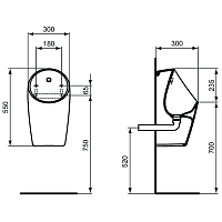 Ideal Standard Sphero Писсуар подвесной безводный, цвет: euro white E189601