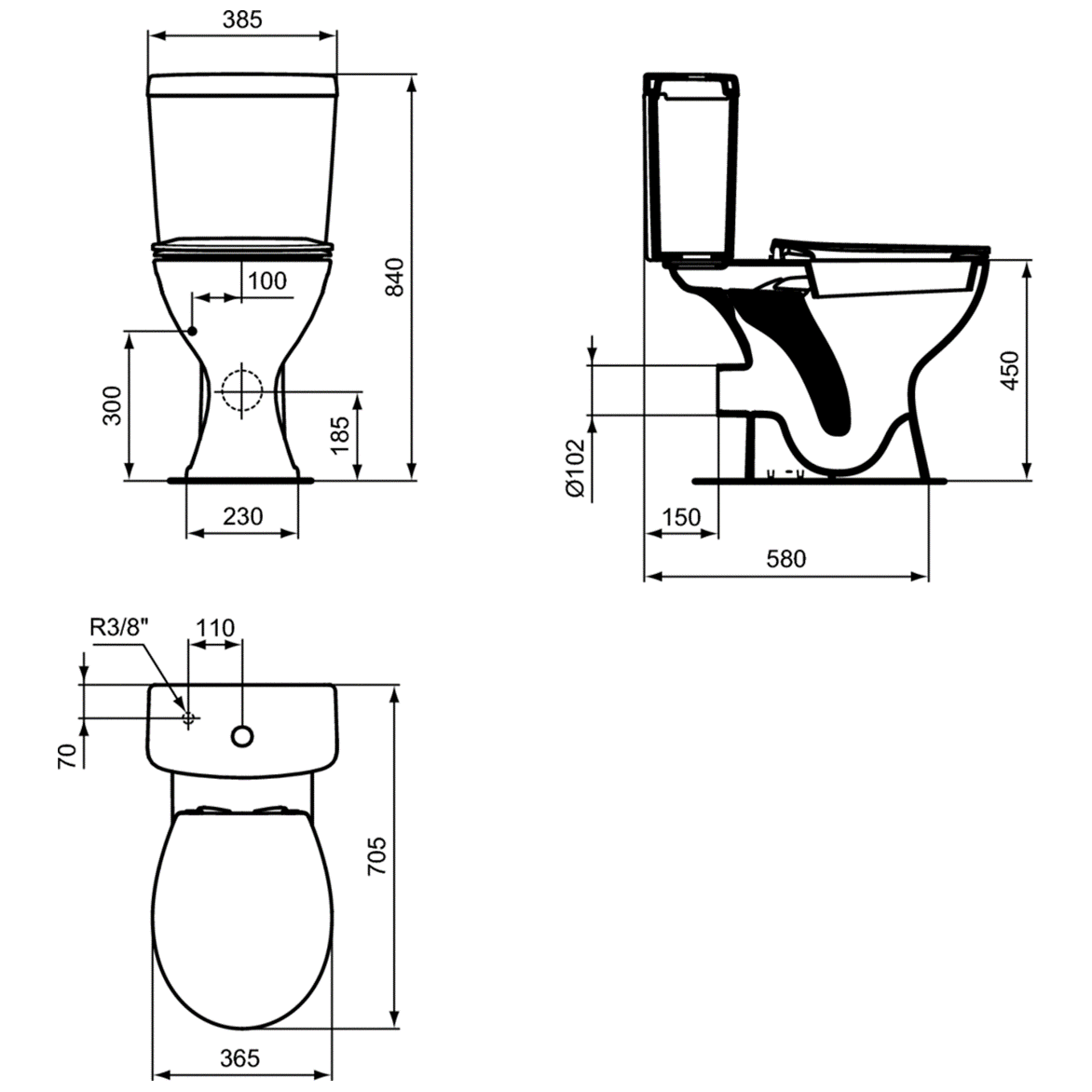 Ideal Standard Simplicity Бачок для унитаза, 3/6 л, цвет: euro white E875901