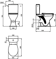 Ideal Standard Simplicity Чаша для унитаза моноблок, цвет: euro white E883201