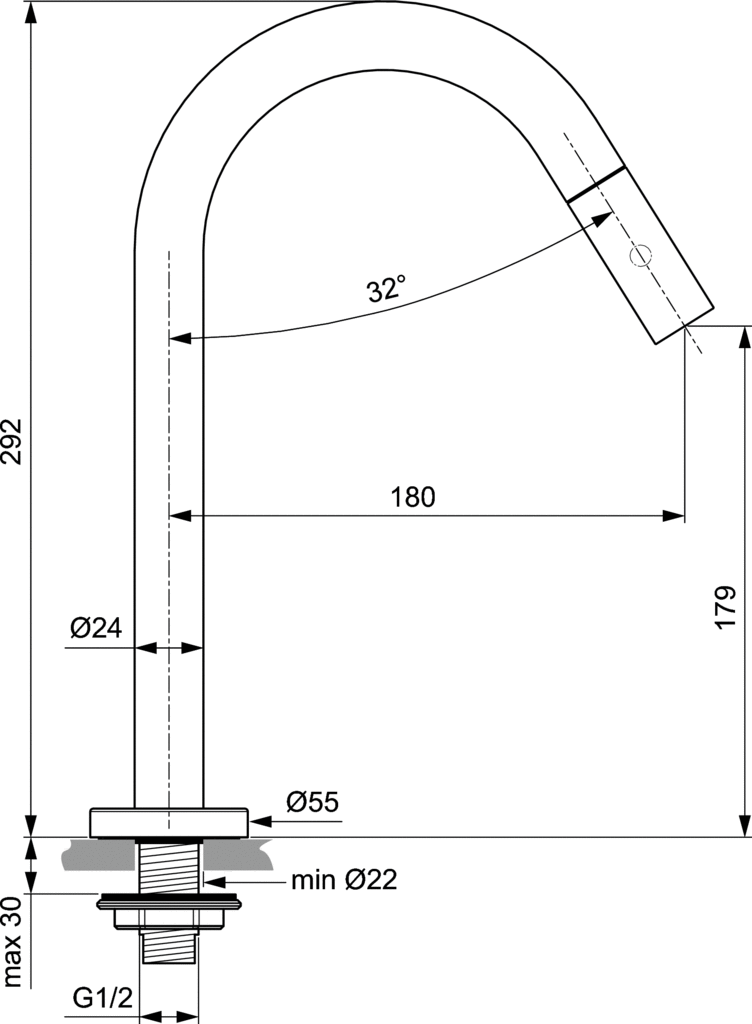Ideal Standard Idealstream Излив отдельностоящий, цвет: chrome F2844AA