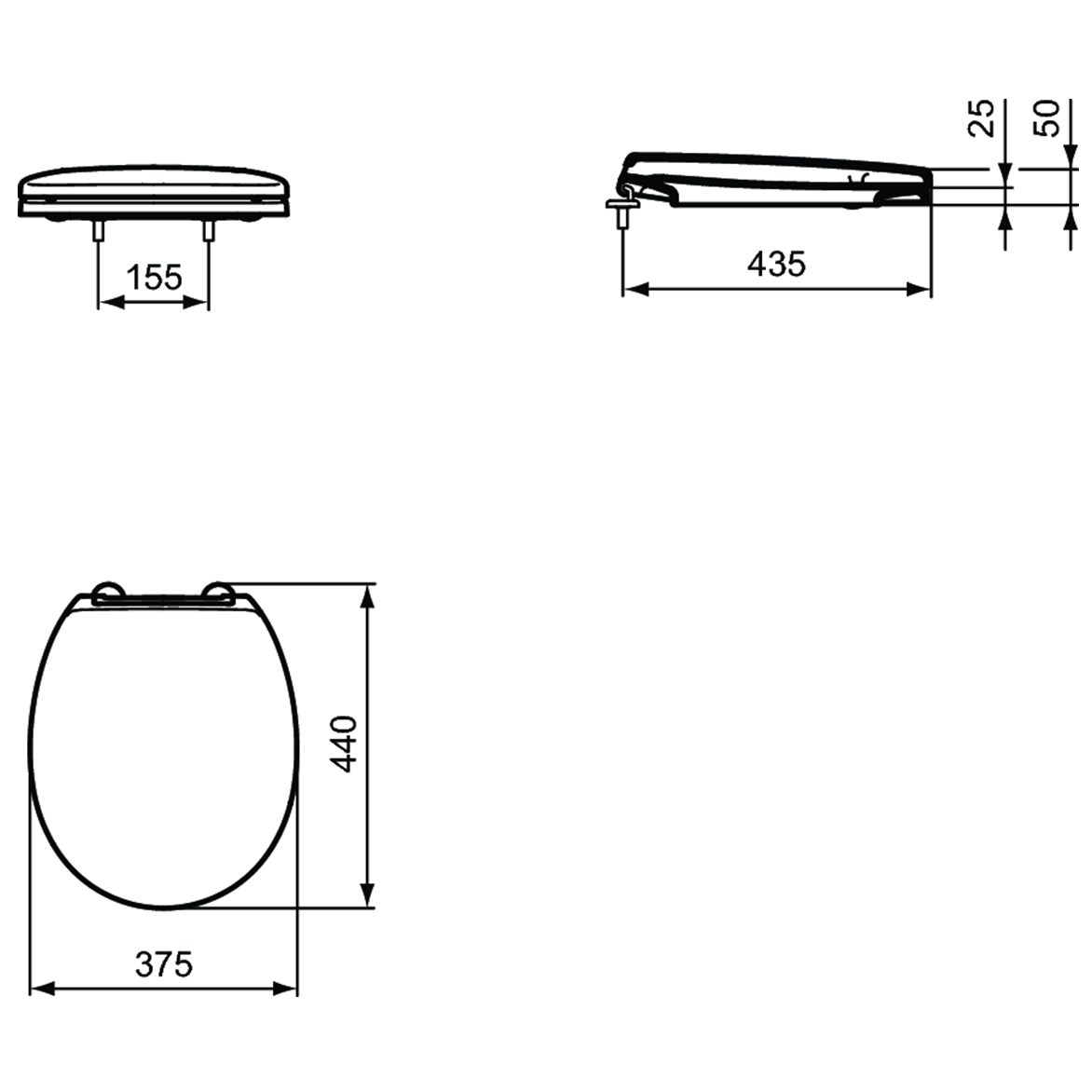 Ideal Standard Contour Крышка-сиденье для унитаза, цвет: euro white S406501